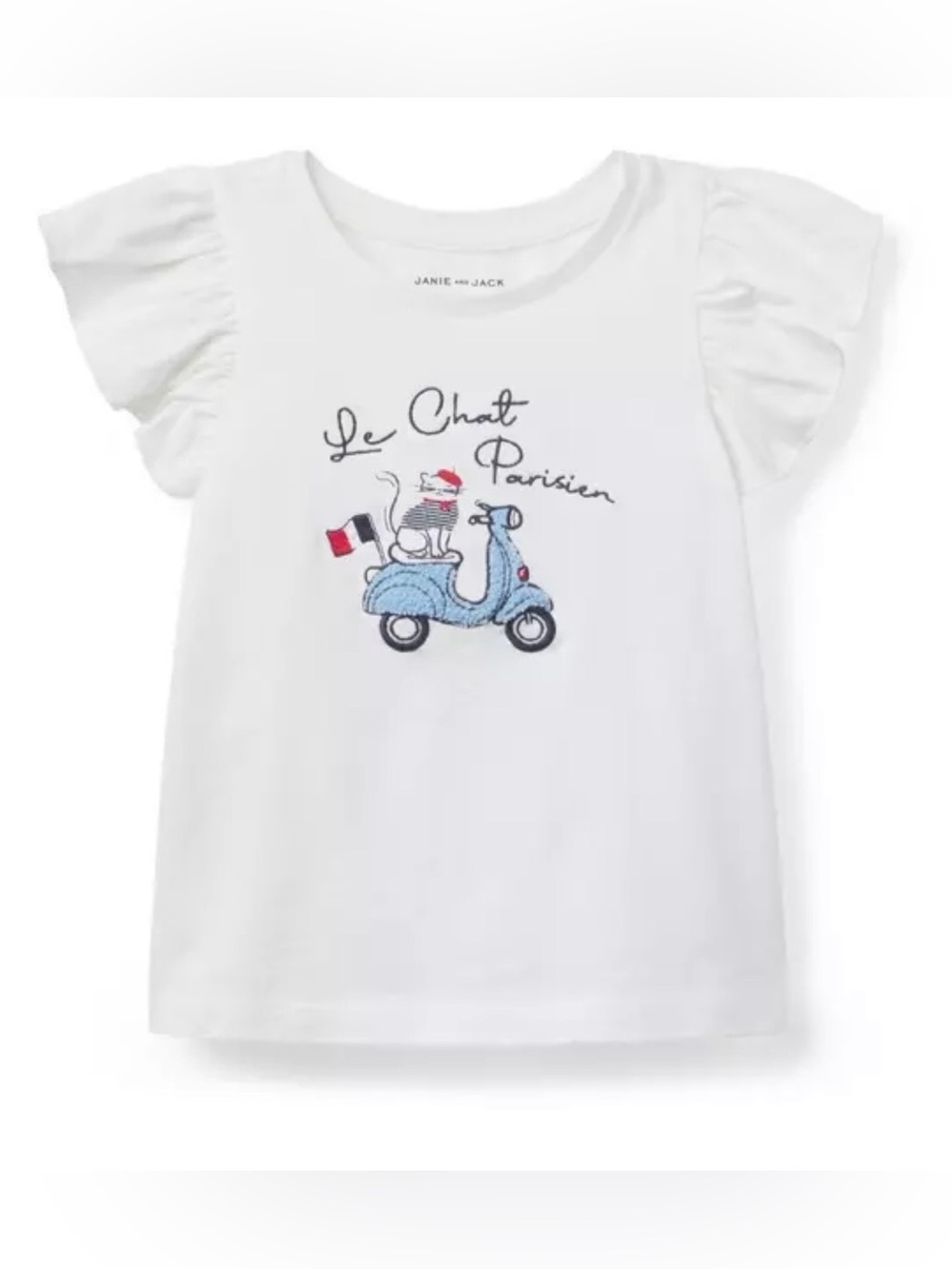 NWT Janie and Jack Parisian Cat Tee Size 8